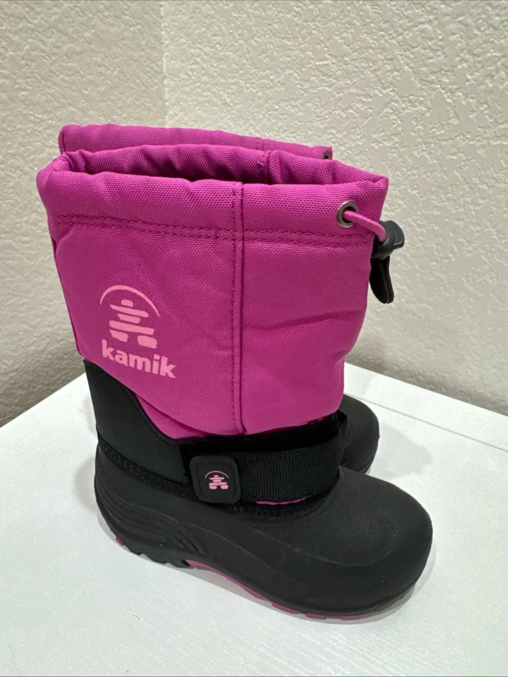 Kamik Kids Snow Boots Size 12 Pink Black Waterproof Winter Boots Cold Weather